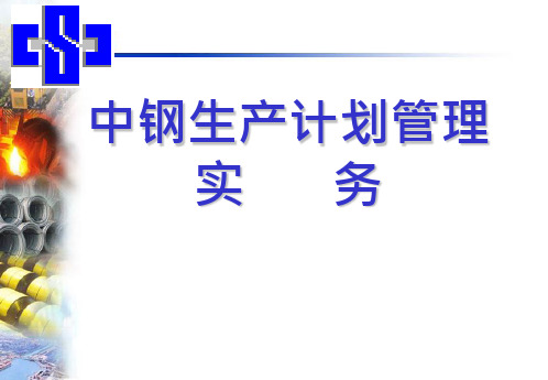 中钢生产计划管理实务PT条线产品生产计划