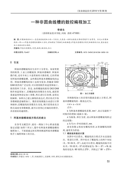 一种非圆曲线槽的数控编程加工