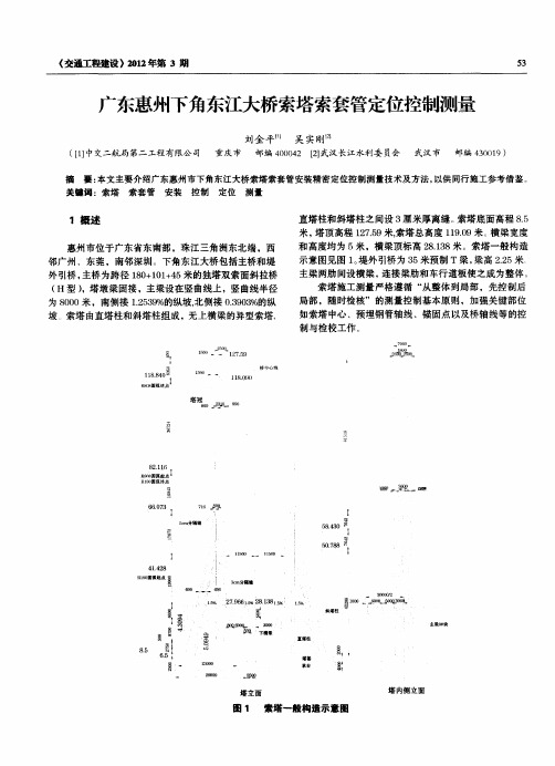 广东惠州下角东江大桥索塔索套管定位控制测量