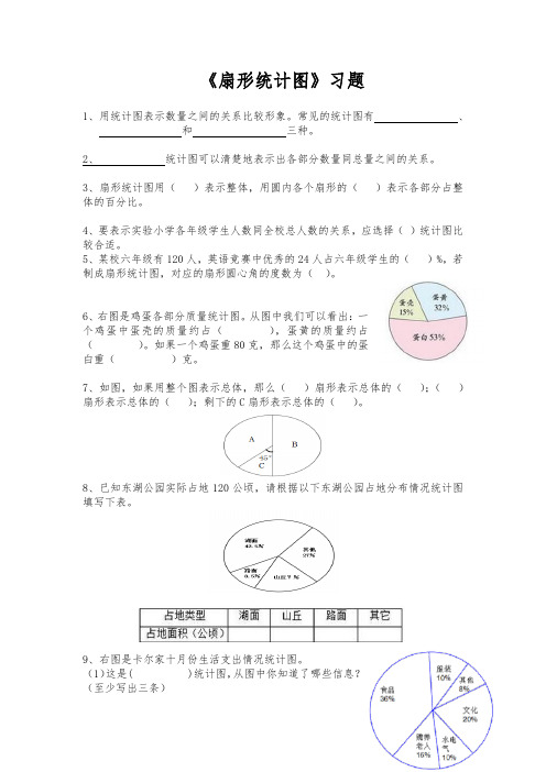 六年级数学上册试题 一课一练《扇形统计图》习题 -北师大版(含答案)