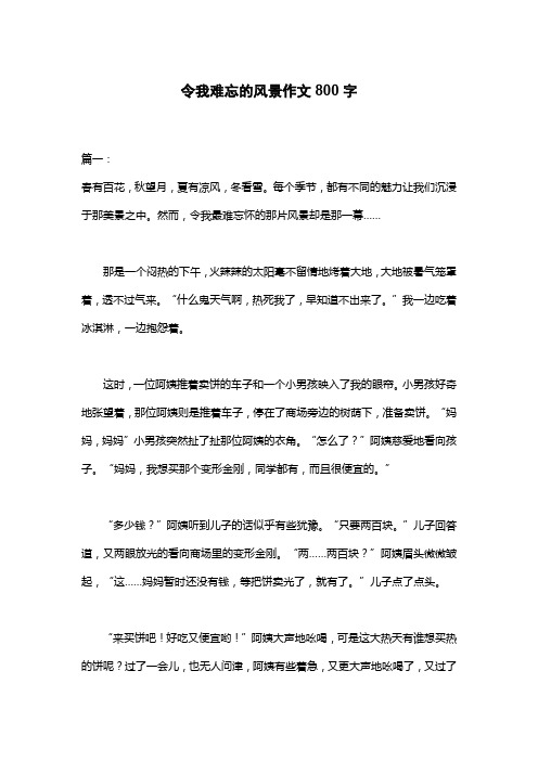 令我难忘的风景作文800字