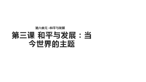 人教版高中历史选修3课件：6.3《和平与发展：当今世界的主题》