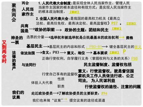 九年级政治全册 第四单元 又到两会时复习课件 教科版