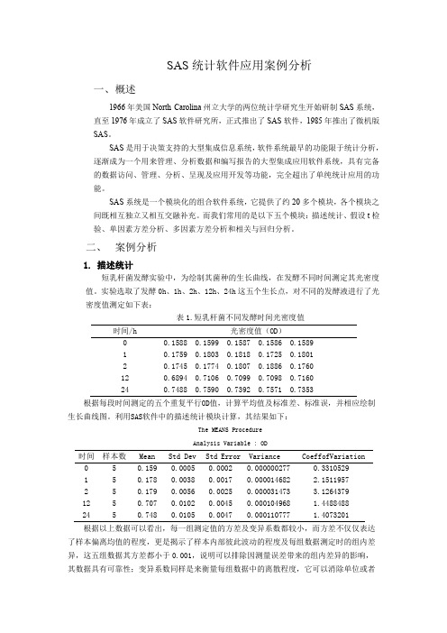 SAS统计软件案例应用分析