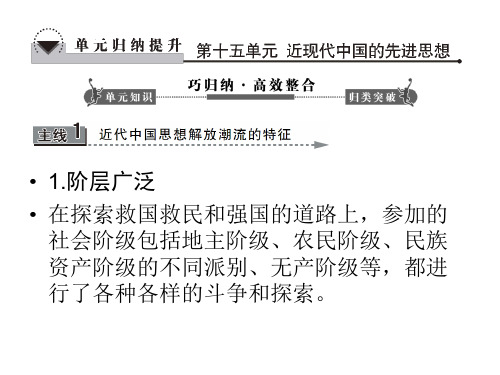 2014高考历史一轮复习：第十五单元 近现代中国的先进思想