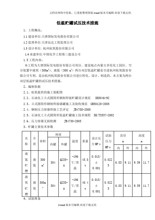 罐区贮罐试压方法