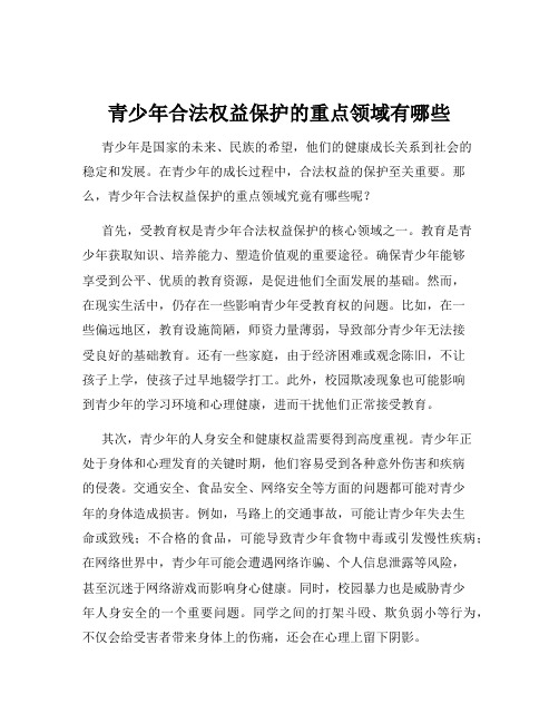 青少年合法权益保护的重点领域有哪些