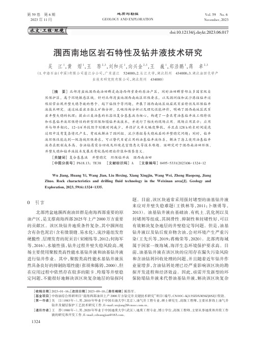 涠西南地区岩石特性及钻井液技术研究