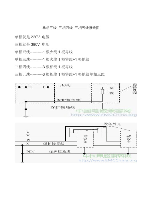 单相三线_三相四线_三相五线接线图