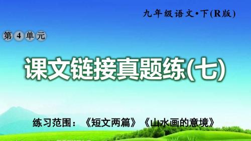 部编版人教版九年级语文下册课文链接真题练(七)课件