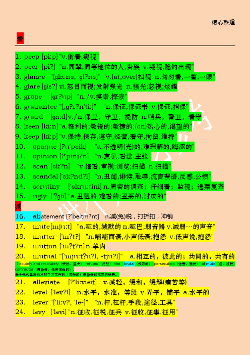 1143个考研比较难的短英语单词带音标