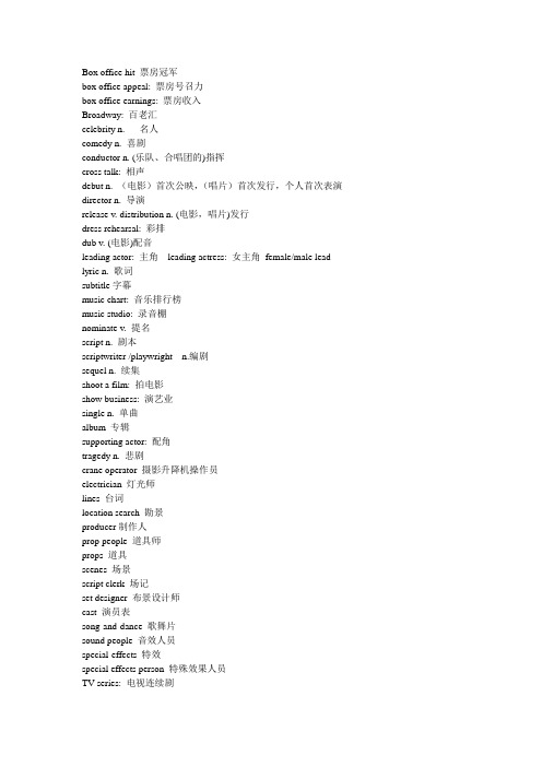 Box office hit 票房冠军