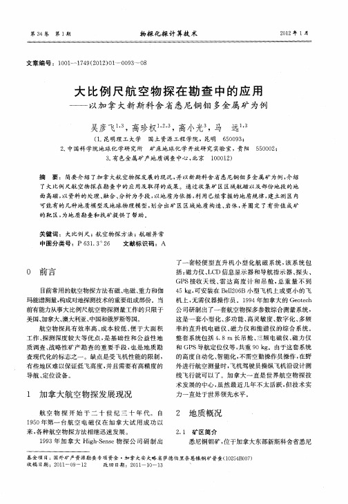 大比例尺航空物探在勘查中的应用——以加拿大新斯科舍省悉尼铜钼多金属矿为例