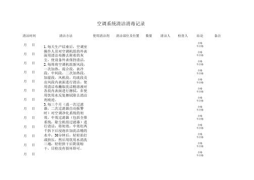 空调系统清洁消毒记录