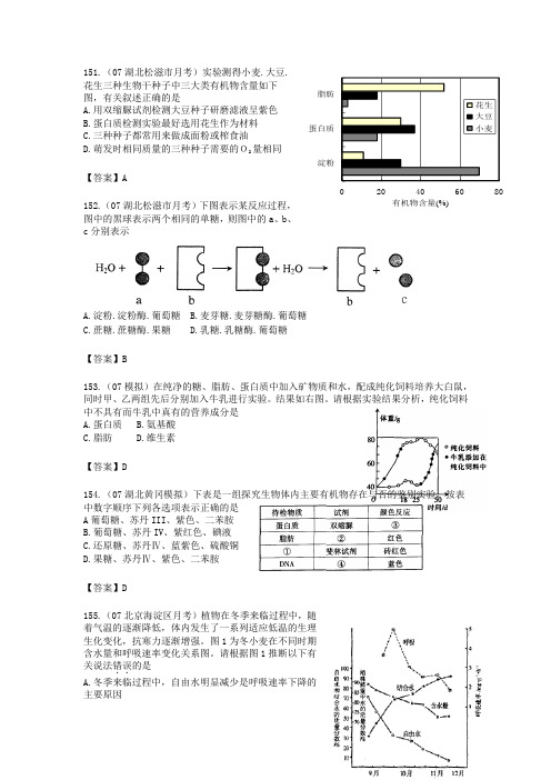 高三生物试题大集合 组成细胞的元素和化合物(6)