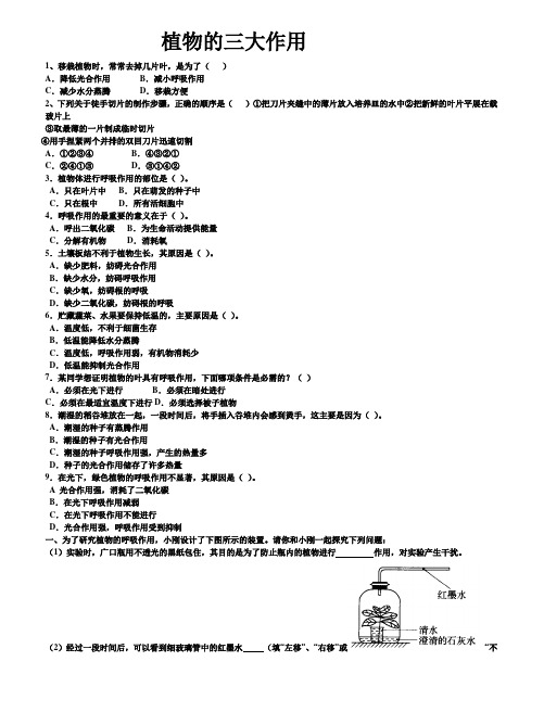 植物的三大作用