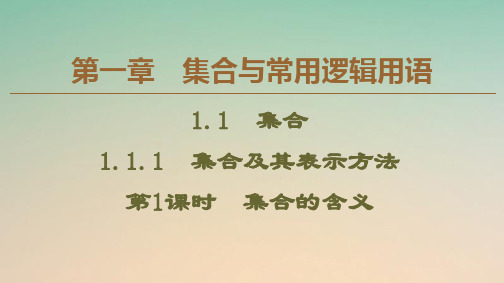 高中数学第1章集合与常用逻辑用语1.1.1集合及其表示方法第1课时集合的含义新人教B版必修第一册