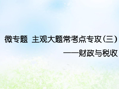 通用版2020高考政治新创新一轮复习必修一第三单元微专题主观大题常考点专攻三_财政与税收课件