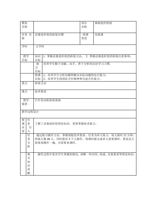 活塞连杆组的拆装分析解析