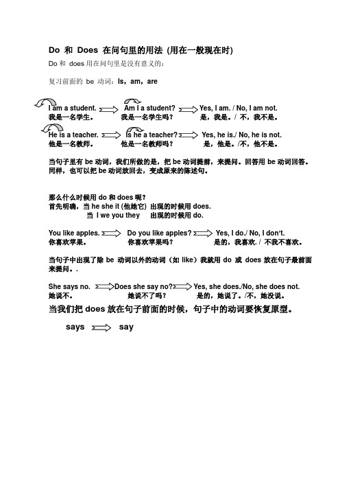 Do 和 Does 在问句里的用法