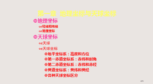 地球地理坐标与天球坐标课件省公开课金奖全国赛课一等奖微课获奖PPT课件