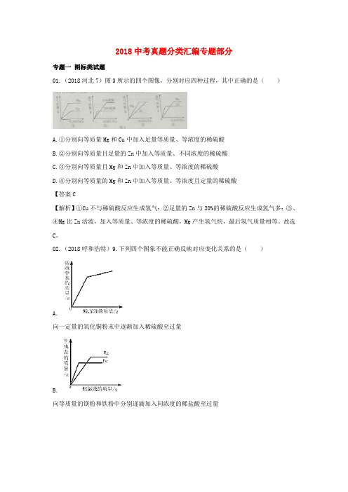 2018年中考化学真题分类汇编 专题部分(含解析)(新版)新人教版