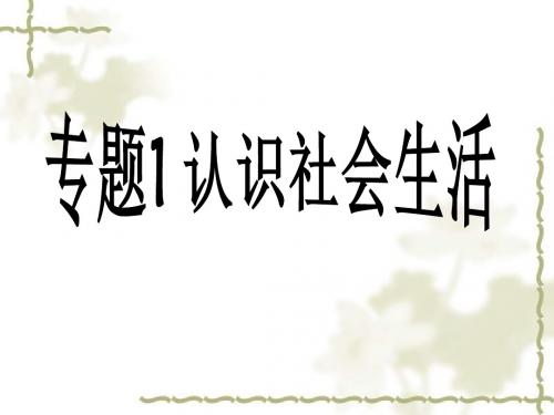 专题1 认识社会生活