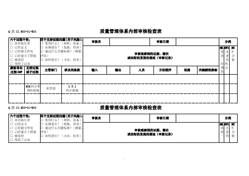 TS16949体系纠正和预防措施内部审核检查表