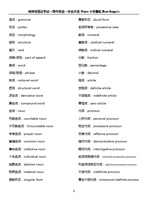 教师资格证考试—高中英语—专业术语-Revised