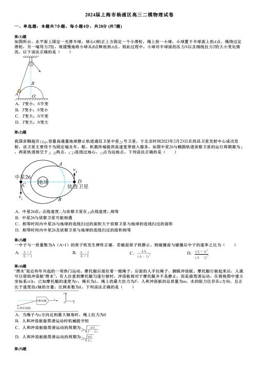 2024届上海市杨浦区高三二模物理试卷