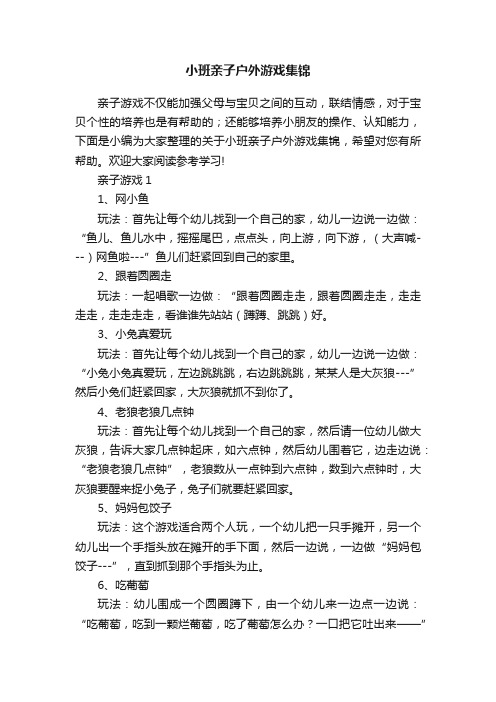 小班亲子户外游戏集锦