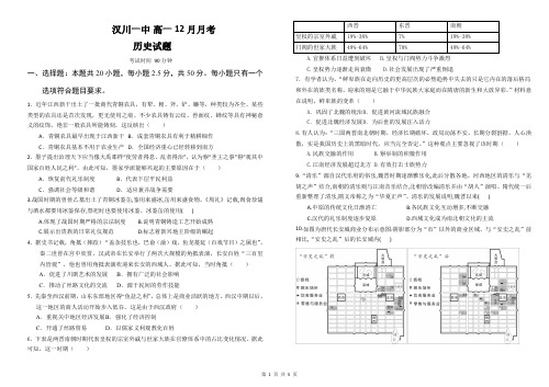 湖北省汉川市第一高级中学2020-2021学年高一上学期12月月考历史试卷 PDF版含答案