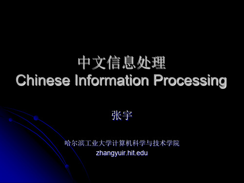 中文信息处理ChineseInformationProcessing