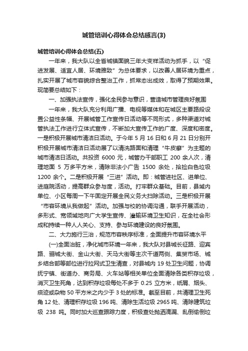 城管培训心得体会总结感言（3）