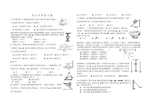 高三一轮复习受力分析题