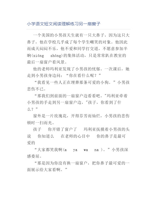 小学语文短文阅读理解练习另一扇窗子