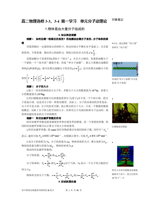 高中物理必刷题系列物理狂K重点—高二物理选修3-3、3-4合订 知识讲解(共63页)