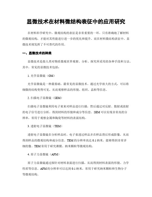 显微技术在材料微结构表征中的应用研究