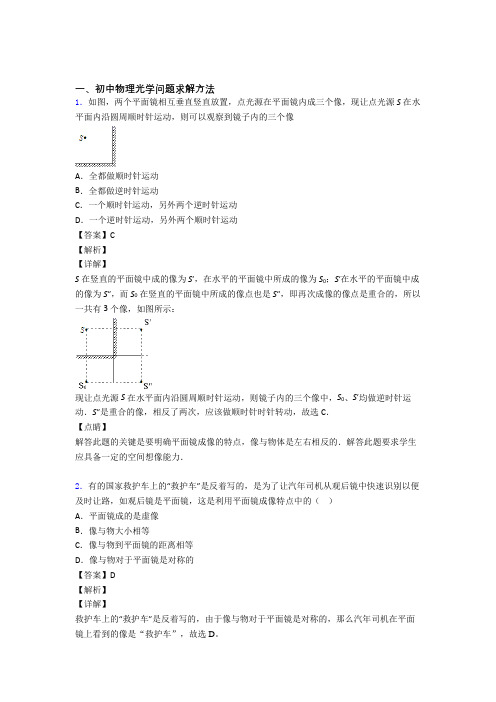 备战中考物理压轴题专题光学问题求解方法的经典综合题及答案解析