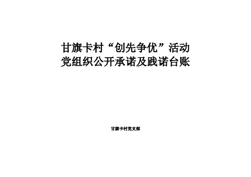 甘旗卡村“创先争优”党组织公开承诺及践诺台账