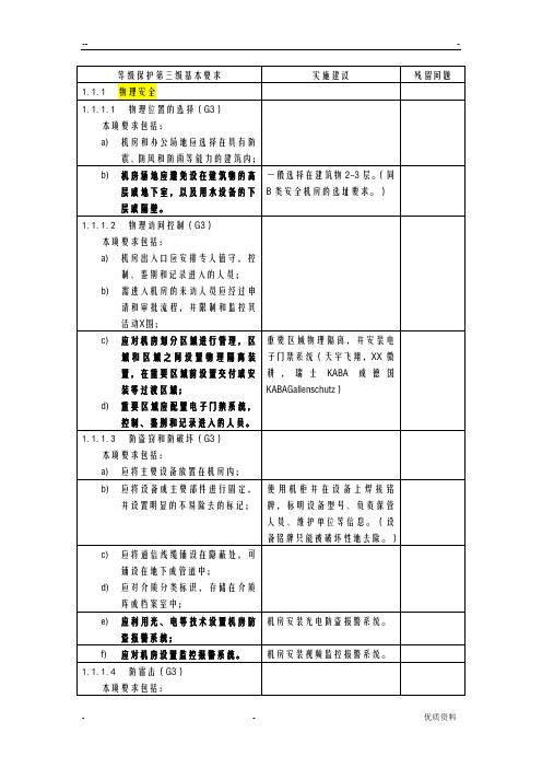 等级保护三级等保三级基本要求