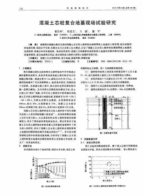 混凝土芯桩复合地基现场试验研究