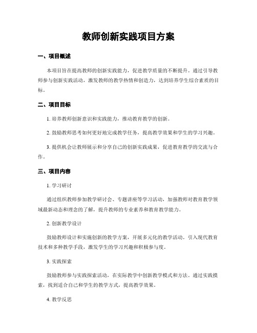 教师创新实践项目方案