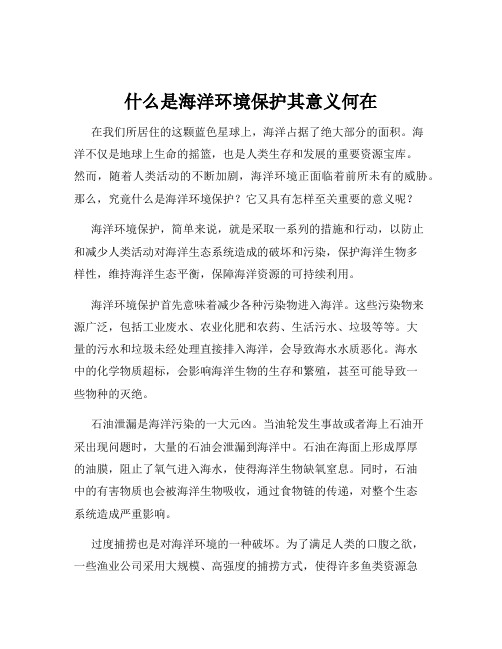 什么是海洋环境保护其意义何在