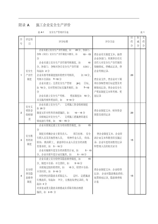 《施工企业安全生产评价标准》jgjt77-