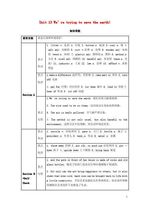 部编版2020九年级英语全册 Unit 13 A(1a-2d)教案 (新版)人教新目标版