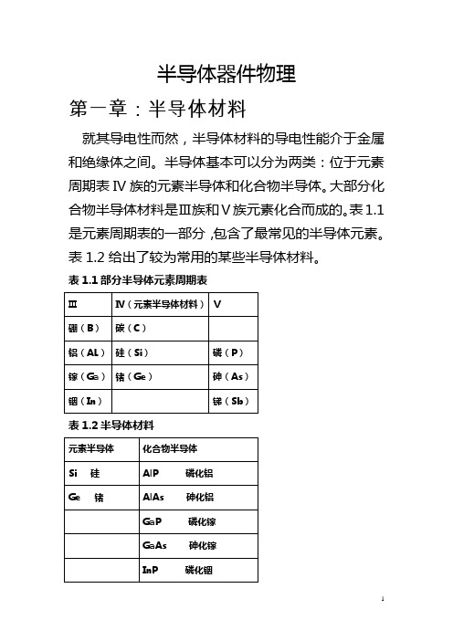 半导体器件物理1-2章量子力学初步