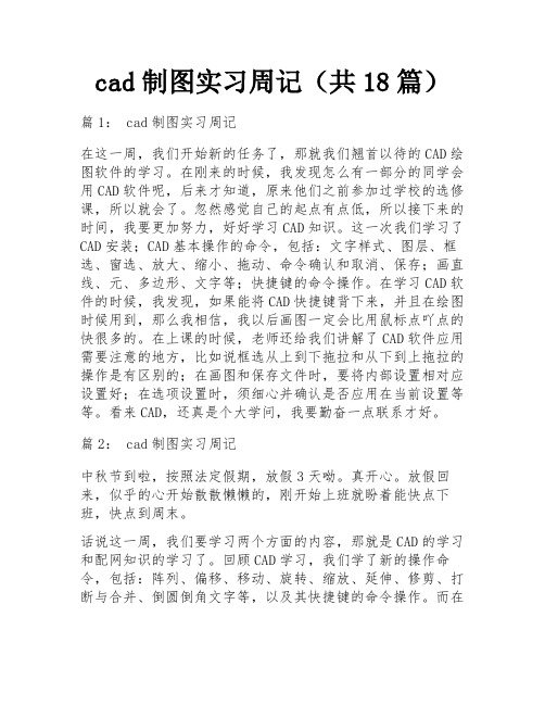 cad制图实习周记(共18篇)