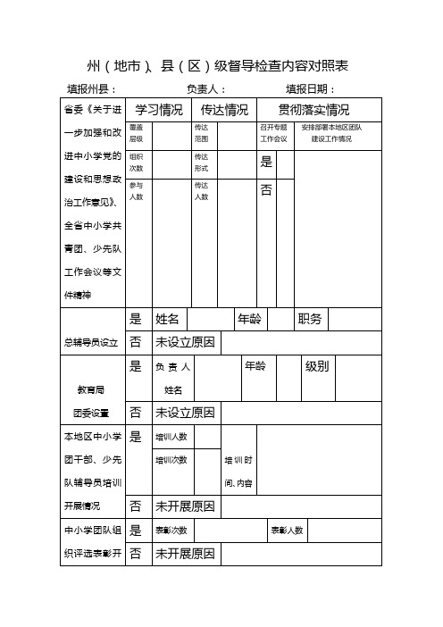 工作督导检查表