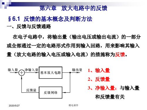 模电课件第六章放大电路中的反馈